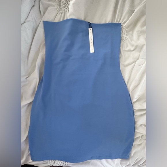 REVOLVE SOLD OUT TUBE DRESS COCKTAIL SUSANA MONACO MINI DRESS HIGH END SKY BLUE - Picture 4 of 5
